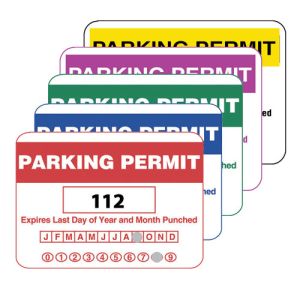 Parking Permit Inside Adhesive Rectangle Shape with Calendar