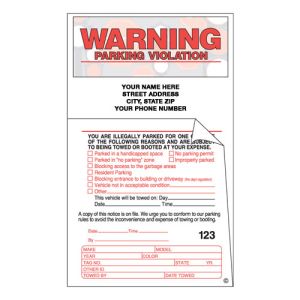 Parking Violation - Imprinted Warning