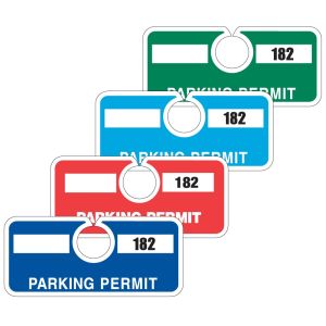 Horizontal Parking Hang Tag - Solid Colors