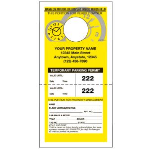 Imprinted Temporary Parking Permits - Detachable