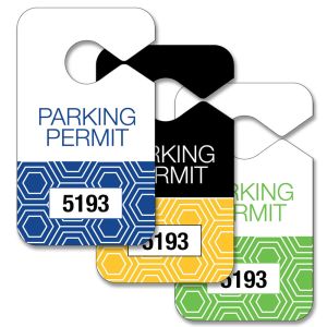 Parking Hang Tags, Mirror Hang Tags