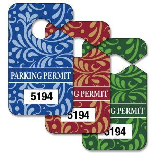 Large Designer Parking Hang Tags - Flourish