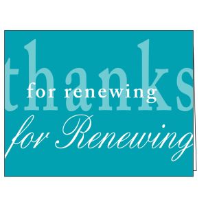 Thanks for Renewing Card - Teal