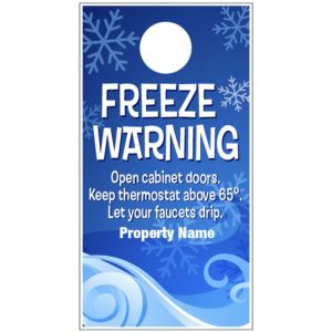 Freeze Warning Door Hanger - Winter Swirl