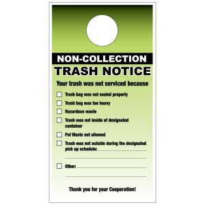 Trash Violation Notice Door Hanger - Non-Collection