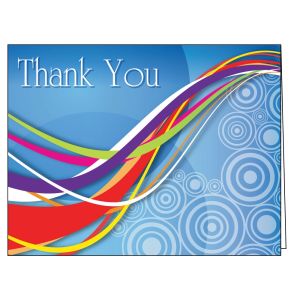 Thank You Card - Blue Swirl