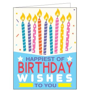 Happy Birthday Card - Bright Candles