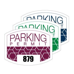 Inside Adhesive Parking Permits - Round Rectangle (100 per pack)