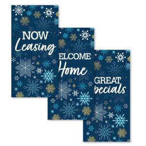 Boulevard Banners - Winter Snowflakes