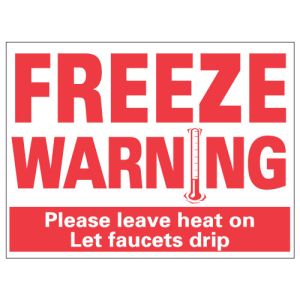 Bandit Sign - "Freeze Warning" Red on White