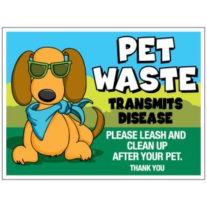 Pet Waste Bandit Sign - "Pet Waste Transmits Disease" Bandanna Dog  