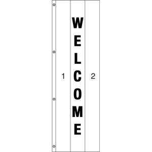Vertical Custom Message Flag - Welcome
