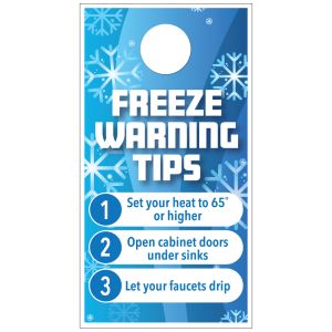 Freeze Warning Door Hanger - Freeze Warning Tips