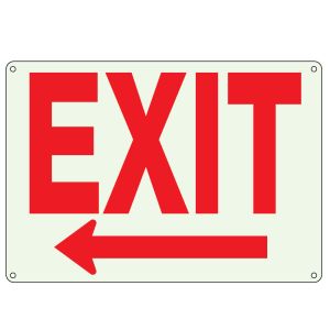 Interior Signs - Emergency Left Arrow Glow Sign 