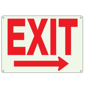 Interior Signs - Emergency Right Arrow Glow Sign 