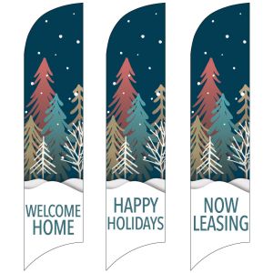 Holiday Wave Flags - Snow Forest