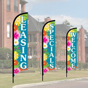 Wave Flag Kits - Tropical Blooms