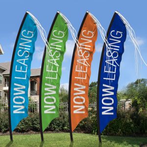 Windfeather Flag Kits - Solid Color 'Now Leasing' Message