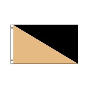 Horizontal Flag -  Black and Tan Diagonal