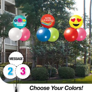Pick Your Colors - Reusable Balloon Trio With Printed Message