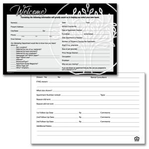 Guest Card - Decorative Tree - Black with Silver