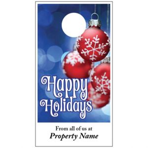 Holiday Door Hanger - Blue Ornaments