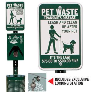Metal Deluxe Pet Waste Station with Lock