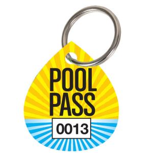 Pool Pass Key Tag Kit - Ocean Sunrise - Water Drop	