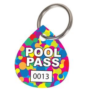 Pool Pass Key Tag Kit - Colorful Dots - Water Drop