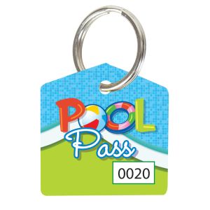 Pool Pass Key Tag Kit - Pool Wave - House Shape