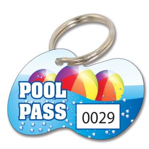 Pool Pass Key Tag Kit - Beach Pool - Die Cut
