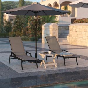 Modern Outdoor Fabric Chaise Lounge Chair