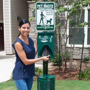 Metal Deluxe Pet Waste Stations - Signs with Fines
