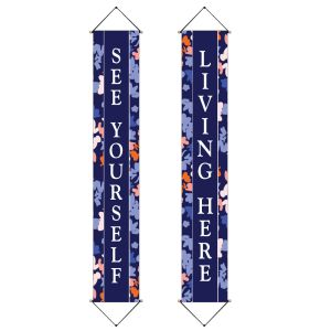 Abstract Blue Porch Banner Set