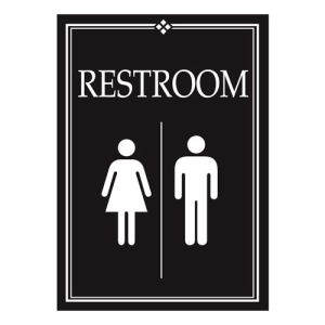 Interior Sign - Men and Women's Restroom - Plastic