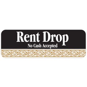 Interior Sign-Rent Drop Plastic Sign-Scroll