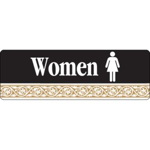 Interior Sign-Women's Restroom Plastic Sign-Scroll