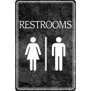 Interior Sign-Men and Women's Restroom Plastic Sign-Marble