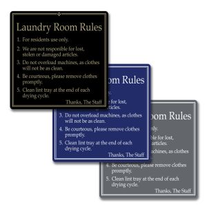 Interior Signs - Laundry Room Rules
