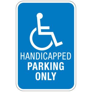 Handicap Parking Signs - "Only" Blue