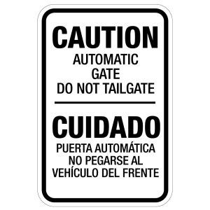 Automatic Gate Signs - CAUTION Bilingual 