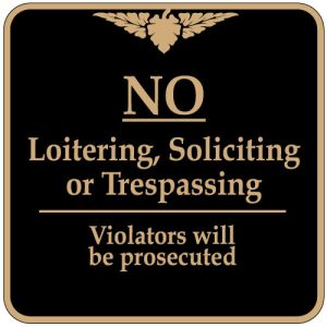 No Trespassing Signs - "No Loitering" Square