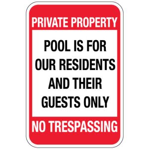 Private Property Sign - "Pool is for Residents"