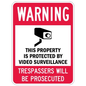 Surveillance Camera Signs - "Warning"