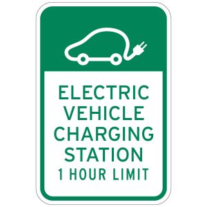 Reserved Parking Signs - Electric Vehicle Charging Limit