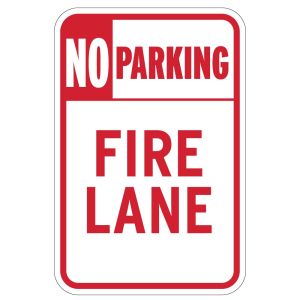 Fire Lane Signs - "No Parking" Block