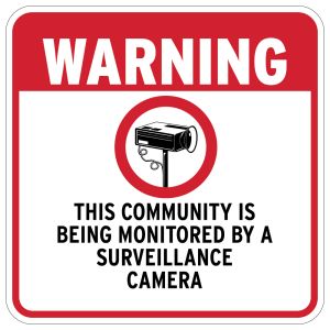 Surveillance Camera Signs - "Warning" Square