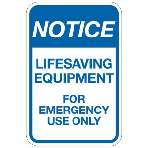 Pool Sign - "Lifesaving Equipment"