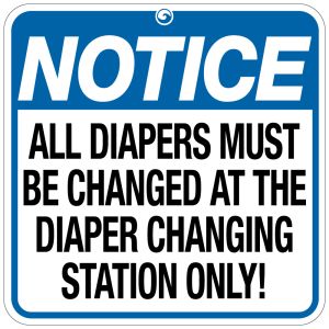 Pool Sign - "No Diaper Changing"