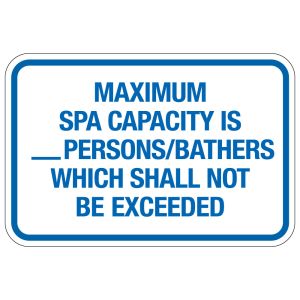 Pool Sign - "Spa Capacity" - Texas 